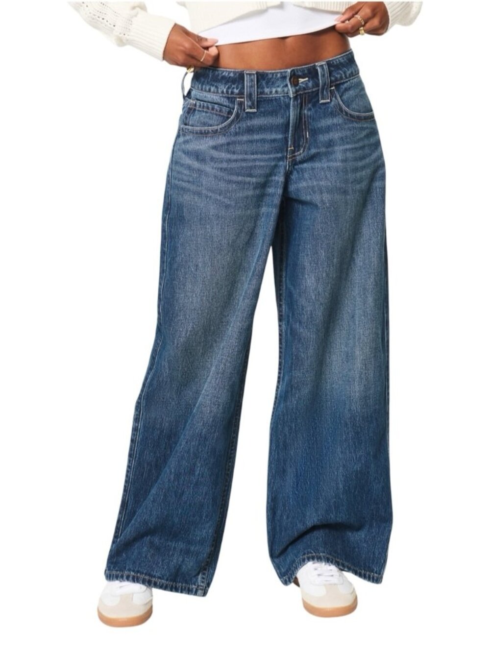 Abercrombie & Fitch Low-Rise Super Baggy Jeans Women's 14 US Blue Denim